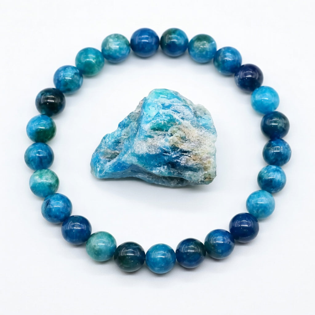 Blue Apatite Beaded Bracelet