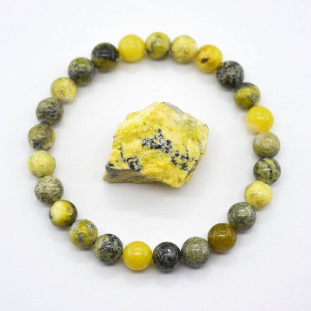 Grass Yellow Stone Beaded Bracelet