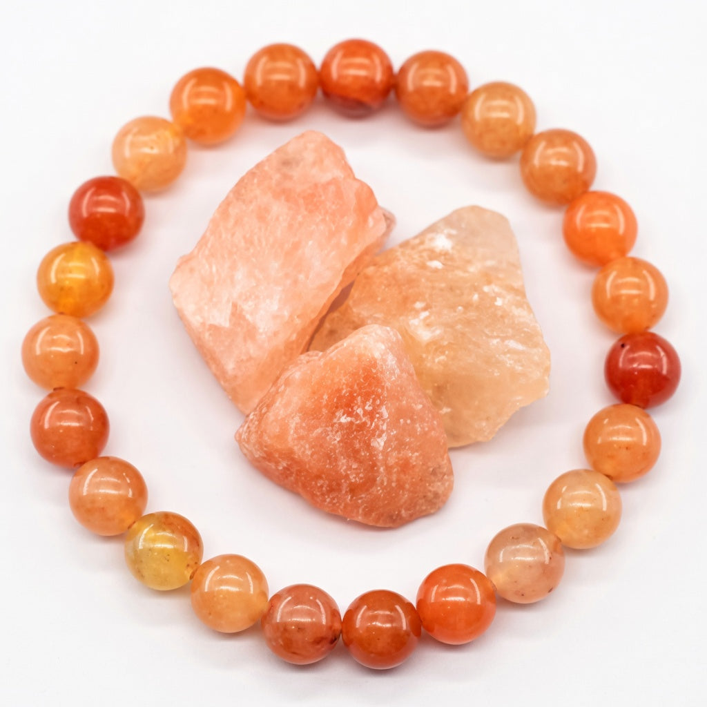 Red Aventurine Beaded Bracelet