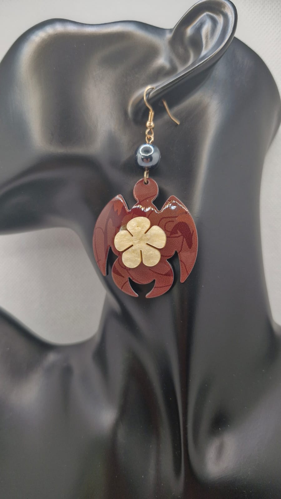 Boho Sea Turtle Resin Earrings