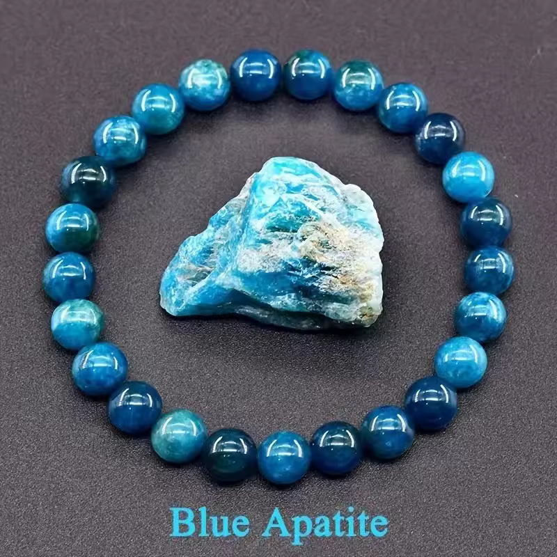 Blue Apatite Beaded Bracelet