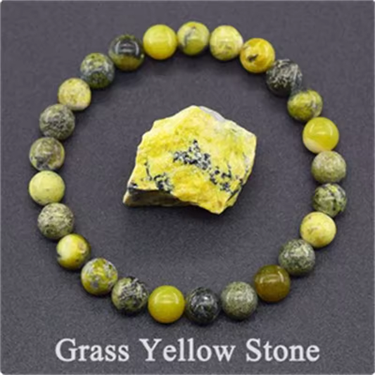 Grass Yellow Stone Beaded Bracelet