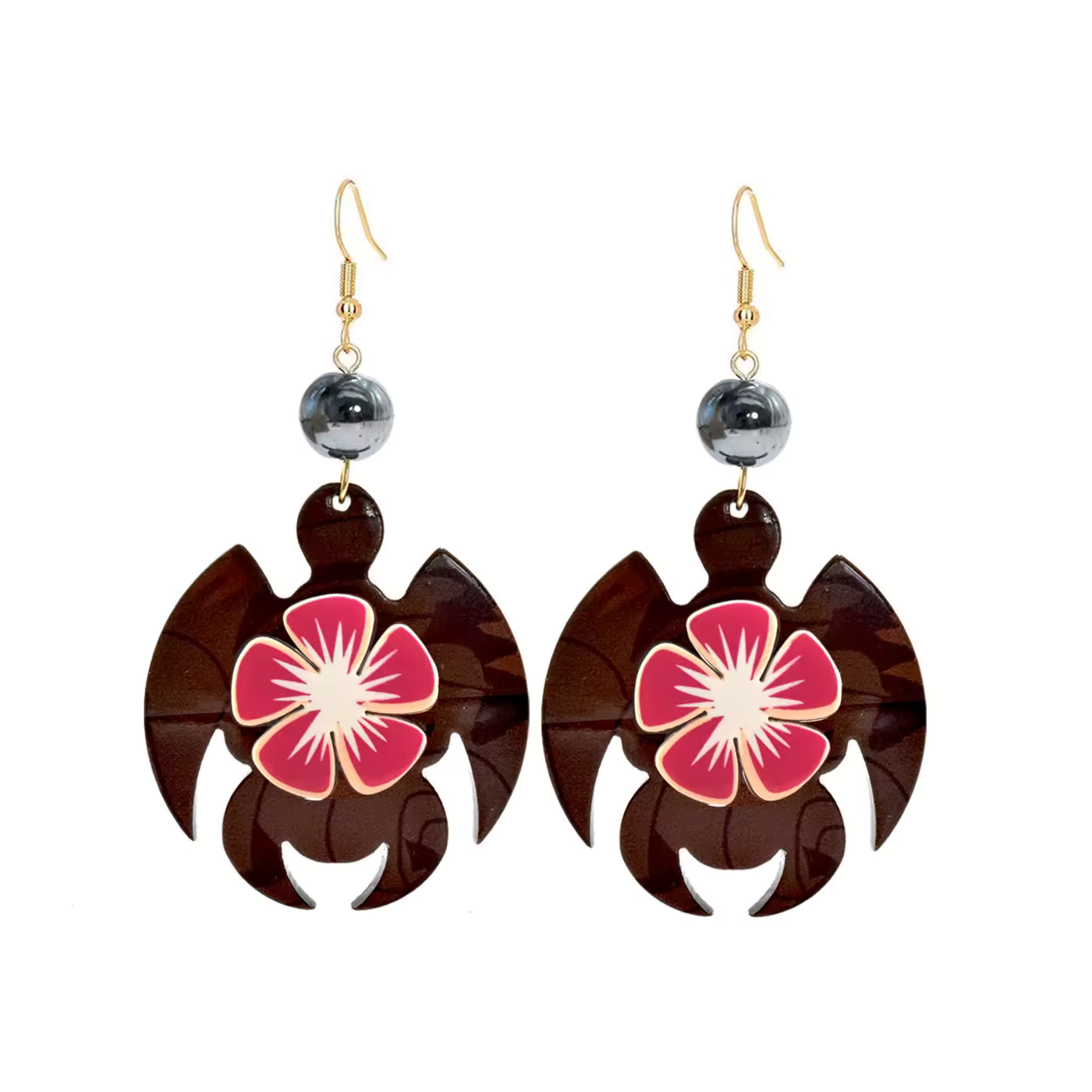 Boho Sea Turtle Resin Earrings