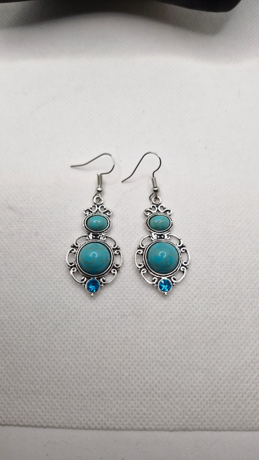 Boho Turquoise Filigree Drop Earrings