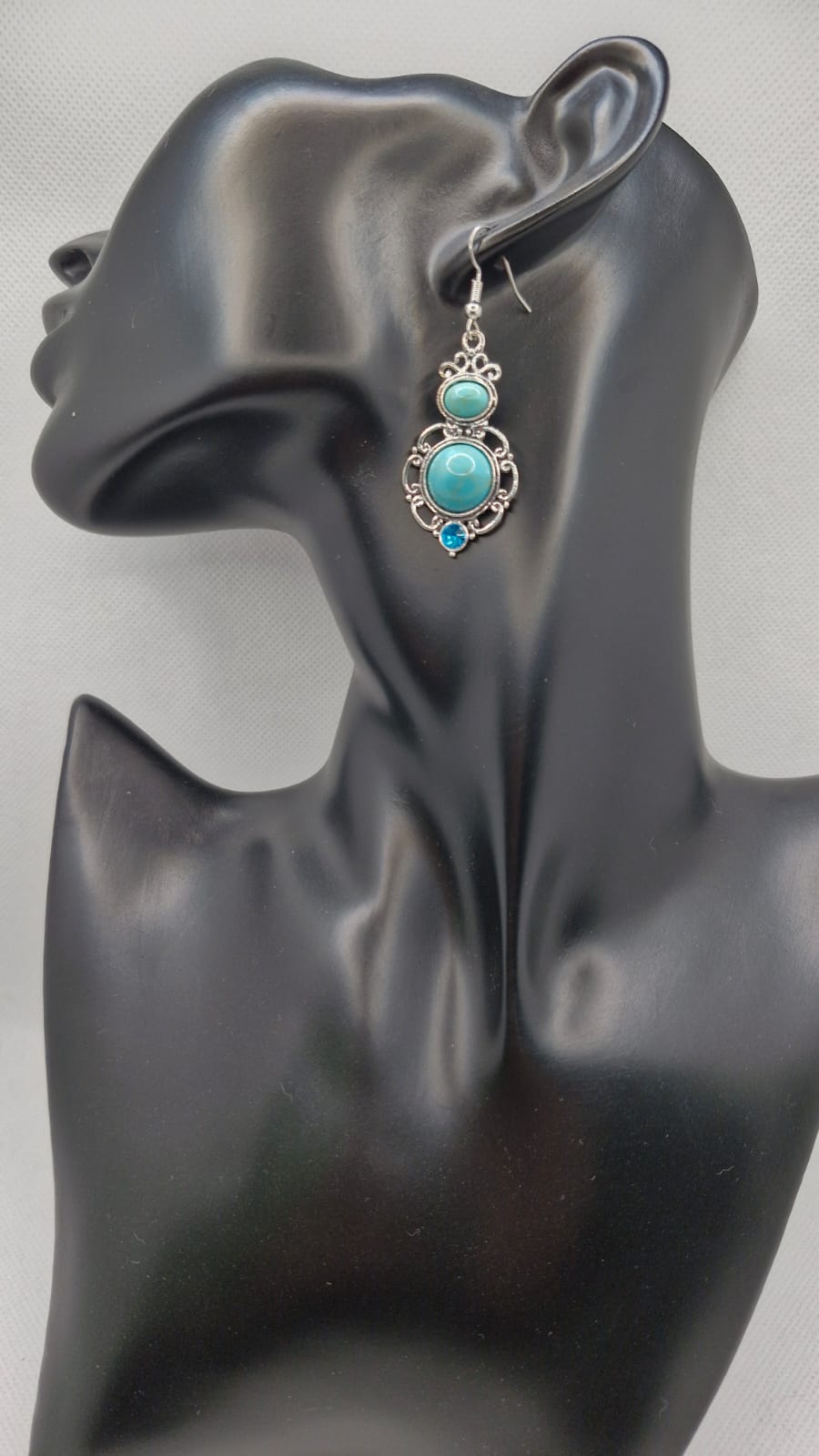 Boho Turquoise Filigree Drop Earrings