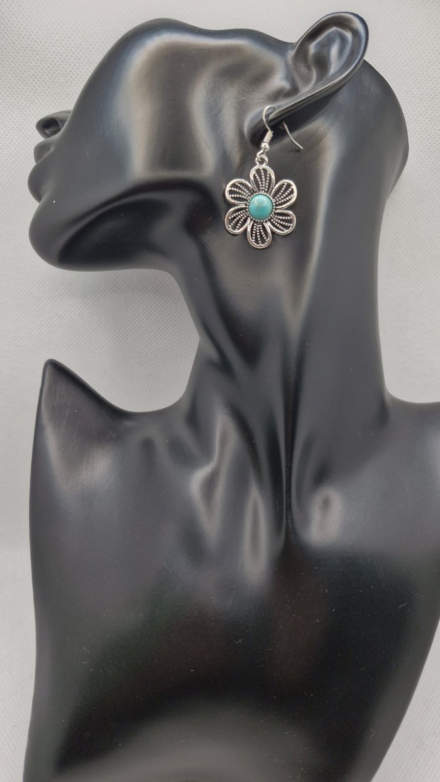 Boho Turquoise Daisy Flower Earrings