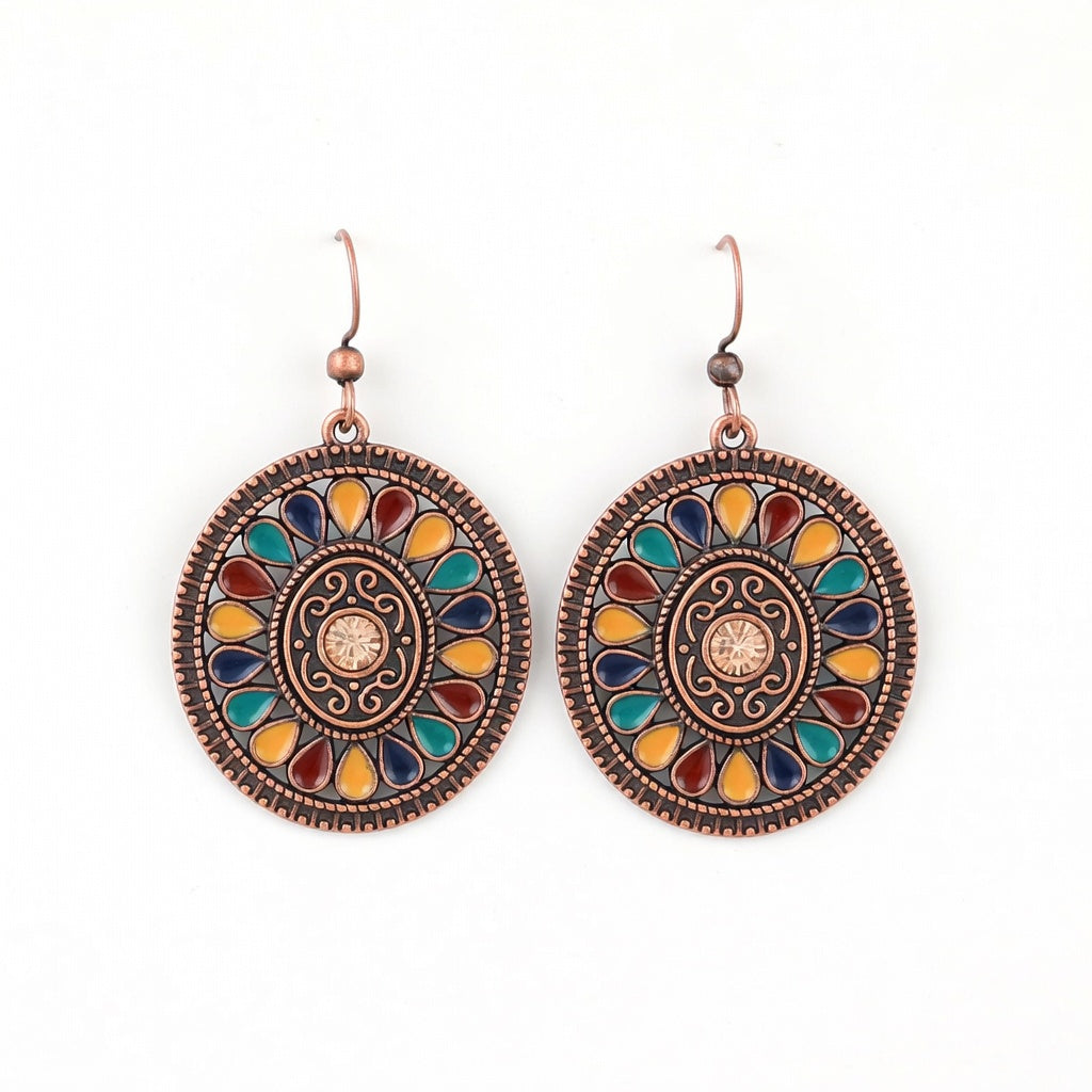 Vintage Style Boho Mandala Earrings